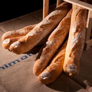 Organic rustic baguettes